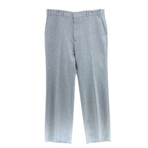VTG Talon Zipper Plaid Check Dress Pants Light Blue 36x31 50s‎ eclecticgrandpa